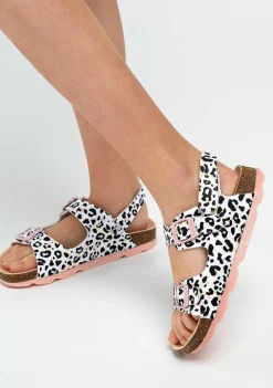 Sapatos De Menina-Conguitos Sandálias Bio Leopardo De Menina