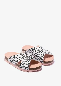 Sapatos De Menina-Conguitos Sandálias Bio Leopardo Multicolor Menina P&B De Menina