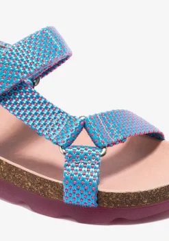 Sapatos De Menina-Conguitos Sandálias Bio Turquesa Fucsia De Menina P&B