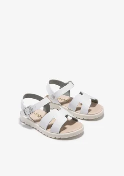 Sapatos De Menina-Conguitos Sandálias Com Fivela De Tiras Brancas
