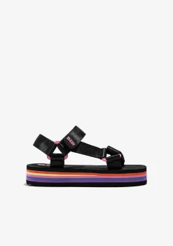 Sapatos De Menina-Conguitos Sandálias Com Plataforma Preta P&B