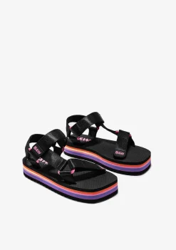 Sapatos De Menina-Conguitos Sandálias Com Plataforma Preta P&B