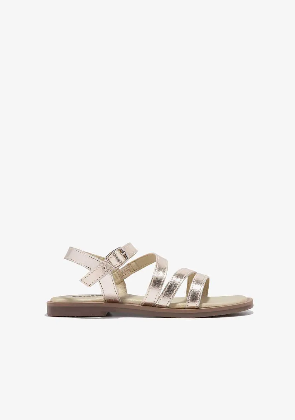 Sapatos De Menina-Conguitos Sandálias Com Tiras Douradas P&B