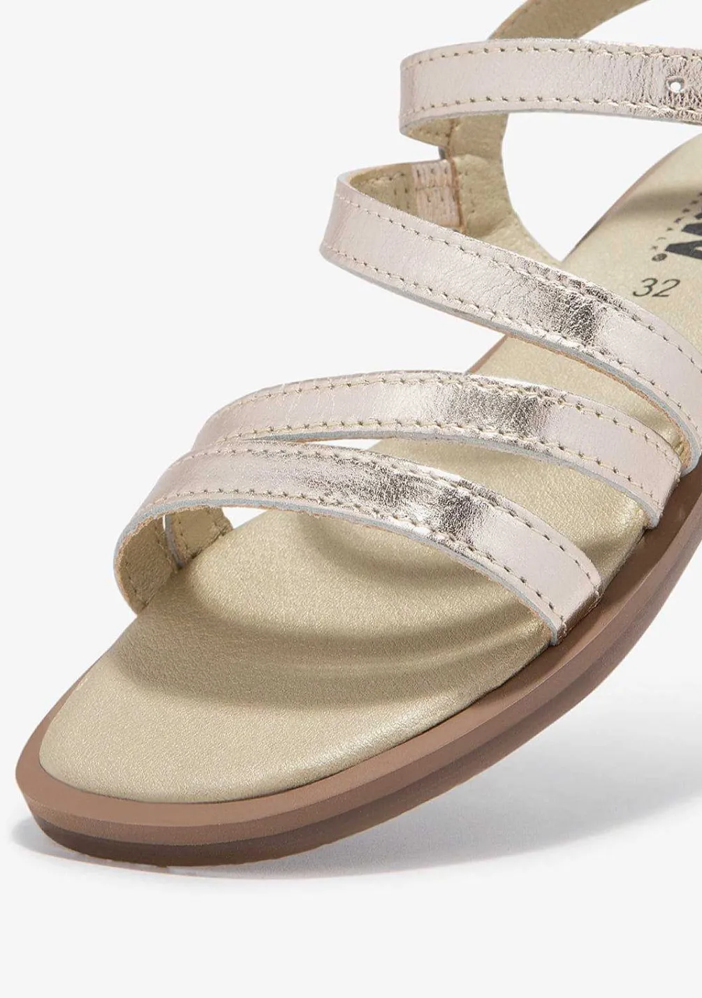 Sapatos De Menina-Conguitos Sandálias Com Tiras Douradas P&B