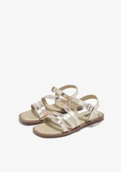 Sapatos De Menina-Conguitos Sandálias Com Tiras Douradas P&B