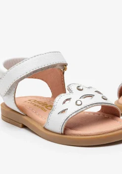 Sapatos De Bebé-Conguitos Sandálias Crown De Pele Branca Para Bebé