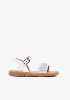 Sapatos De Menina-Conguitos Sandálias De Fivela Brancas De Menina Napa