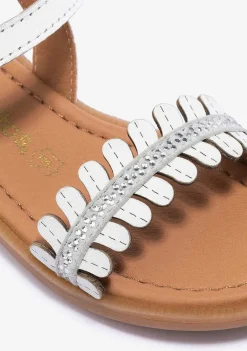 Sapatos De Menina-Conguitos Sandálias De Strass Com Fivela Branca De Menina Napa