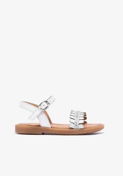 Sapatos De Menina-Conguitos Sandálias De Strass Com Fivela Branca De Menina Napa