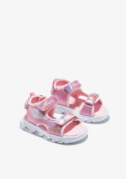 Sapatos De Menina-Conguitos Sandálias Esportivas Rosa Com Luzes