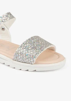 Sandálias-Conguitos Sandálias Glitter Multi-Prateadas De Menina