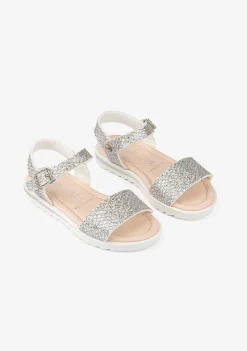 Sandálias-Conguitos Sandálias Glitter Multi-Prateadas De Menina