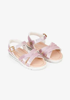 Sandálias-Conguitos Sandálias Glitter Rosa De Menina
