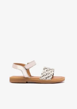 Sapatos De Menina-Conguitos Sandálias Menina Douradas Bege Napa