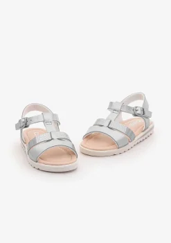 Sandálias-Conguitos Sandálias Metalicas Prateadas De Menina