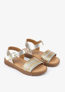 Sandálias-Conguitos Sandálias Metalizadas Multicor De Menina Pele
