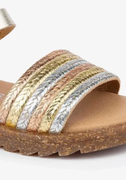 Sandálias-Conguitos Sandálias Metalizadas Multicor De Menina Pele