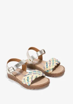 Sapatos De Menina-Conguitos Sandálias Metalizadas Trancadas Multicor De Menina