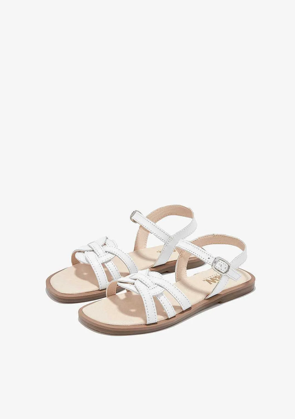 Sapatos De Menina-Conguitos Sandálias No Branco P&B