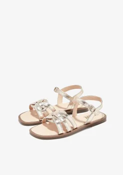 Sapatos De Menina-Conguitos Sandálias No Dourado P&B