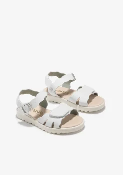 Sapatos De Menina-Conguitos Sandálias Ondas Brancas