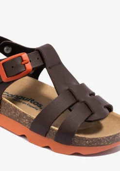 Sapatos De Menina-Conguitos Sandálias Unissex Com Fivela Biologica Marrom