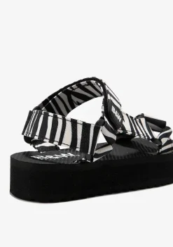Sapatos De Menina-Conguitos Sandálias Zebra Com Plataforma P&B