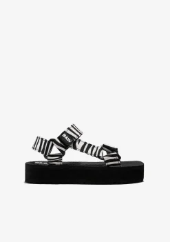 Sapatos De Menina-Conguitos Sandálias Zebra Com Plataforma P&B