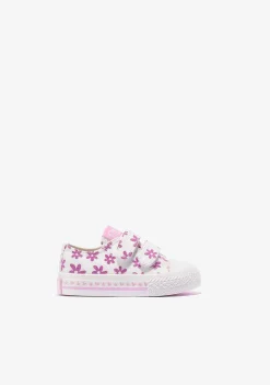 Tênis Casuais-Conguitos Sapatilhas Solares Brancas Para Bebé Em Lona