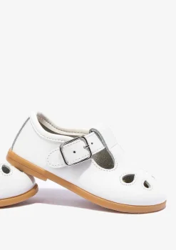 Sapatos De Cerimónia-Conguitos Sapatos De Fivela Brancos Para Bebé Napa