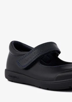 Sapatos De Menina-Conguitos Sapatos Escolares De Couro Lavavel Azul Marinho Feminino
