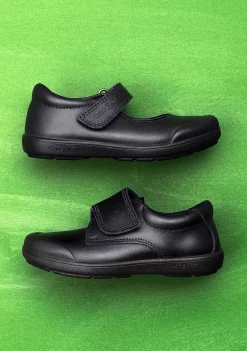 Sapatos De Menina-Conguitos Sapatos Escolares De Couro Lavavel Azul Marinho Feminino