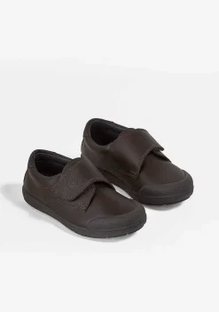 Sapatos De Menino-Conguitos Sapatos Escolares De Couro Lavavel Marrom Para Menino