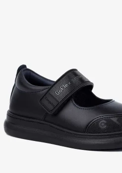 Sapatos De Menina-Conguitos Sapatos Escolares Femininos De Couro Lavavel Goflex Azul Marinho