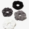 Todos Os Acessórios-Conguitos Scrunchies De Conjunto De Pele Preta