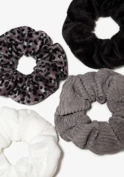 Todos Os Acessórios-Conguitos Scrunchies De Conjunto De Pele Preta