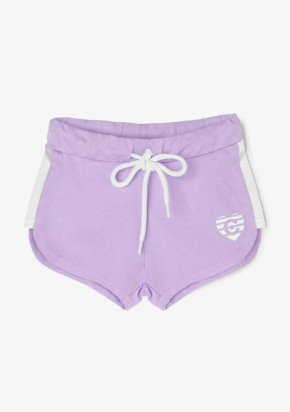 Roupas De Menina-Conguitos Shorts Atleticos Lisos Com Coracao Malva Para Menina