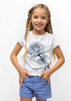 Roupas De Menina-Conguitos Shorts Basico Azul Claro De Menina