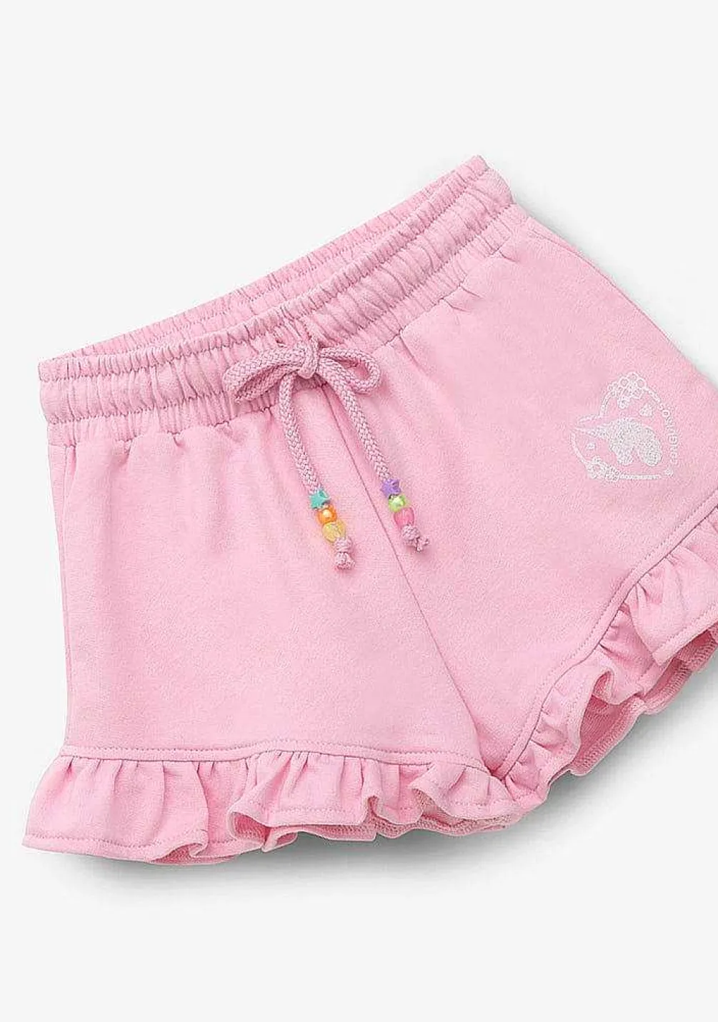 Roupas De Menina-Conguitos Shorts De Corrida De Pelucia Unicornio Rosa Para Menina