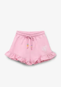 Roupas De Menina-Conguitos Shorts De Corrida De Pelucia Unicornio Rosa Para Menina