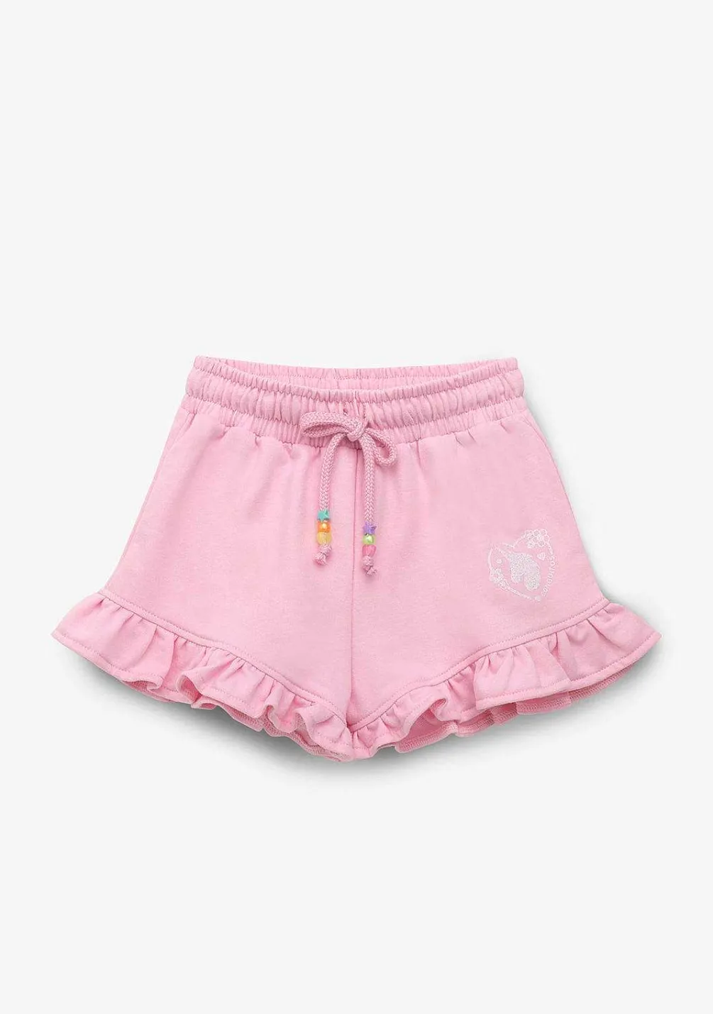 Roupas De Menina-Conguitos Shorts De Corrida De Pelucia Unicornio Rosa Para Menina