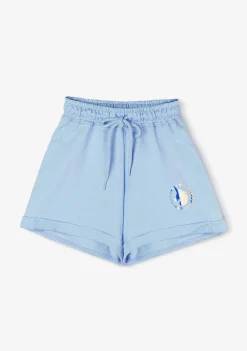 Roupas De Menina-Conguitos Shorts De Corrida Simples De Pelucia Unicornio Azulado Para Menina