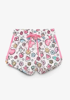 Roupas De Menina-Conguitos Shorts De Pelucia Com Estampa De Micangas Coloridas Para Menina