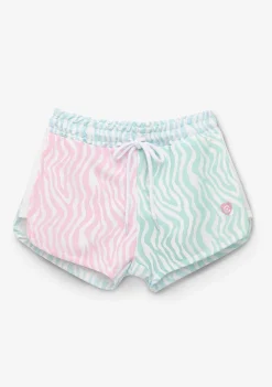 Roupas De Menina-Conguitos Shorts De Pelucia Com Estampa De Zebra Multicolorida Para Menina