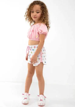 Roupas De Menina-Conguitos Shorts Esportivos Coracoes Multicoloridos