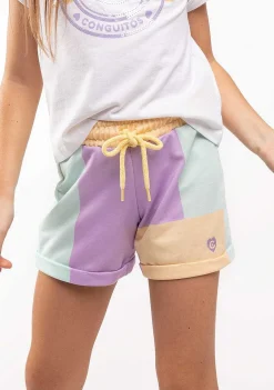 Roupas De Menina-Conguitos Shorts Lisos De Pelucia Multicoloridos Para Meninas