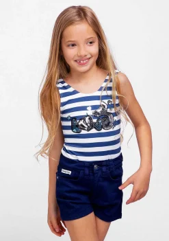 Roupas De Menina-Conguitos Shorts Marinho Feminino