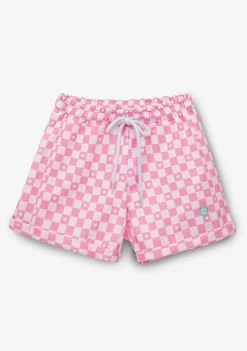 Roupas De Menina-Conguitos Shorts Xadrez Rosa Menina
