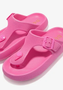 Sapatos De Menina-Conguitos Slides Com Fivela Fucsia