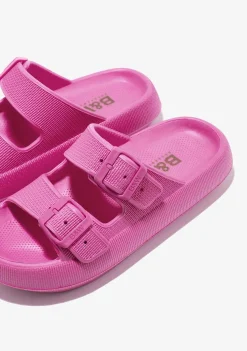 Sapatos De Menina-Conguitos Slides De Fivela Dupla Fucsia